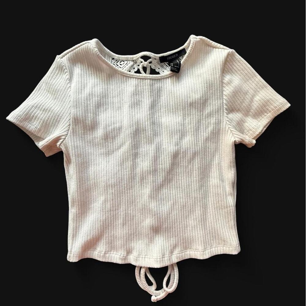 Forever 21 white lace crop